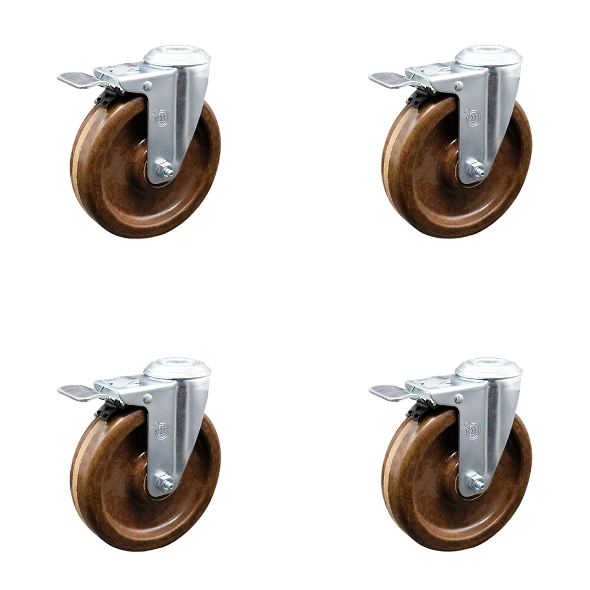 Service Caster, 6in. x 1 1/2in. Stem Casters, Wheel Diameter 6 in, Caster Type Swivel, Package (qty.) 4, Model# SCC-BHTTL20S615-PHRHT-4